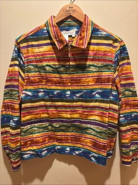 Colorful Striped Zip-Front Jacket - Multi